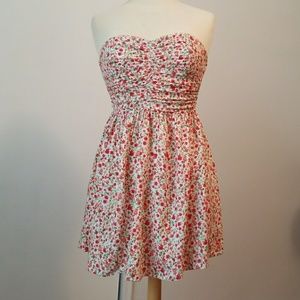 Strapless floral skirt